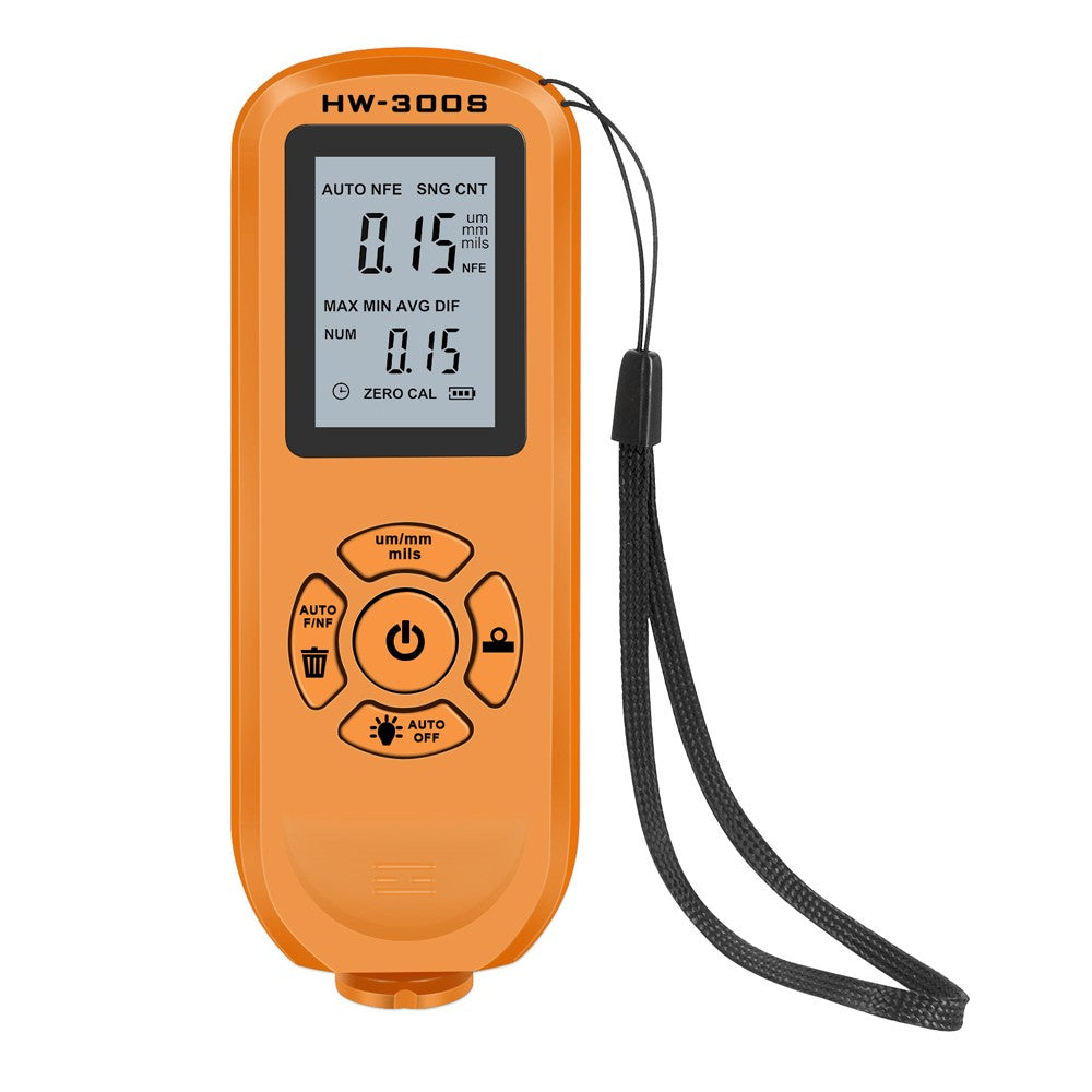 HW-300S Digital Coating Thickness Gauge - High Accuracy Paint Film Tester with LCD Backlight
