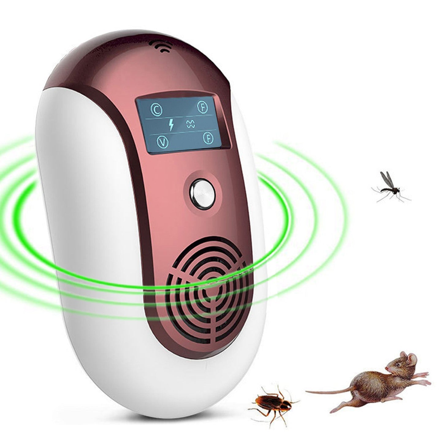 Portable Ultrasonic Pest Repellent with Variable Frequency and Flashing Light for Mosquito, Rat, Mouse, Bat, Cockroach, Fly, Ant, Gecko, Spider Control