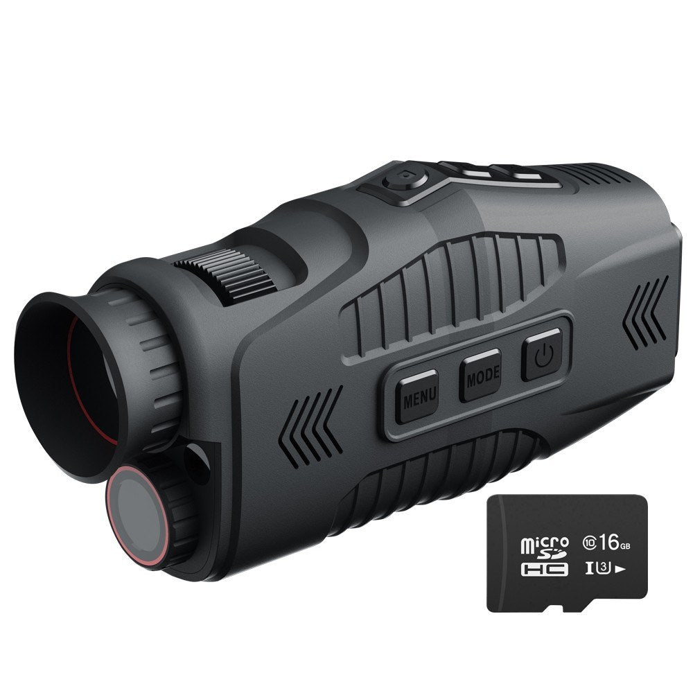 1080P Portable Monocular Infrared Night Vision Device - Day & Night Use, Photo/Video Capture, 5X Zoom, 300M Viewing for Hunting & Boating