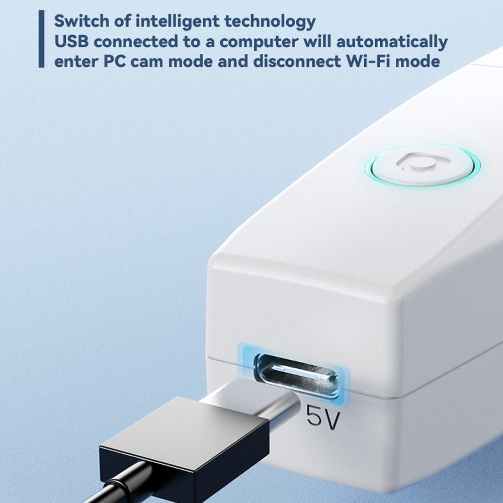 Portable 1080P WiFi USB Electron Microscope with 8 LED Lights & Bendable Stand for Smartphones & Computers