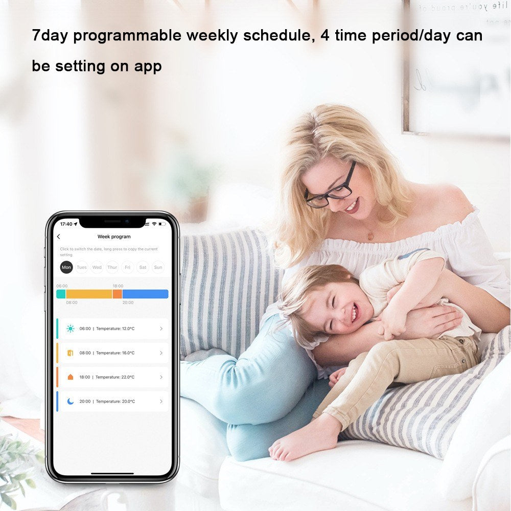 Tuya Zigbee Smart Radiator Thermostat with App & Voice Control - Compatible with Alexa & Google Home