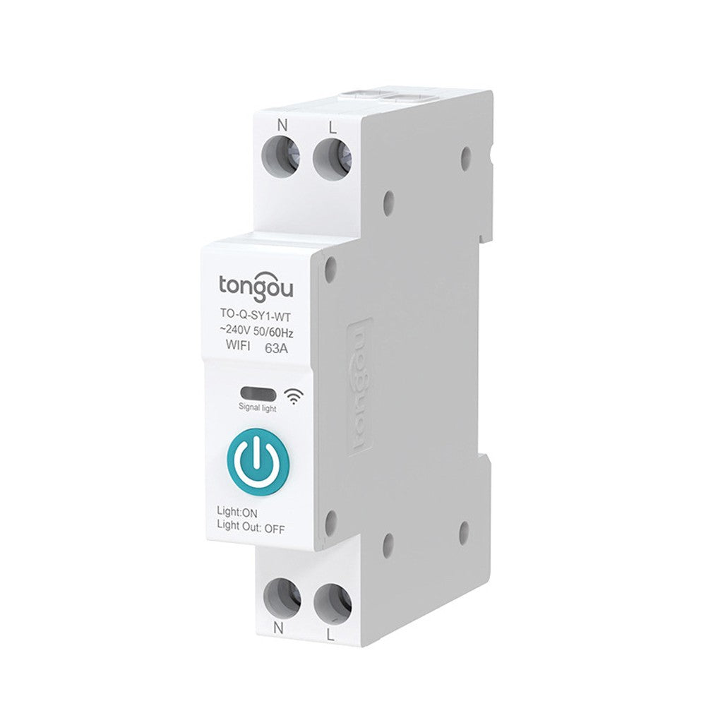 10A Tuya WiFi Smart Circuit Breaker with Wireless Remote, Alexa & Google Home Compatible, DIN Rail Switch
