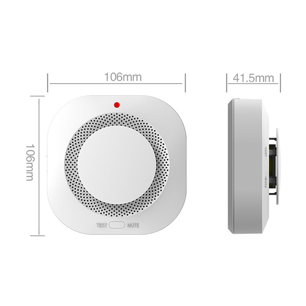 Tuya Zigbee Smart Smoke Detector: 360° Induction Alarm with Sound, Light & SMS Alerts, Low Battery Notification, One-Click Silence, Mobile App