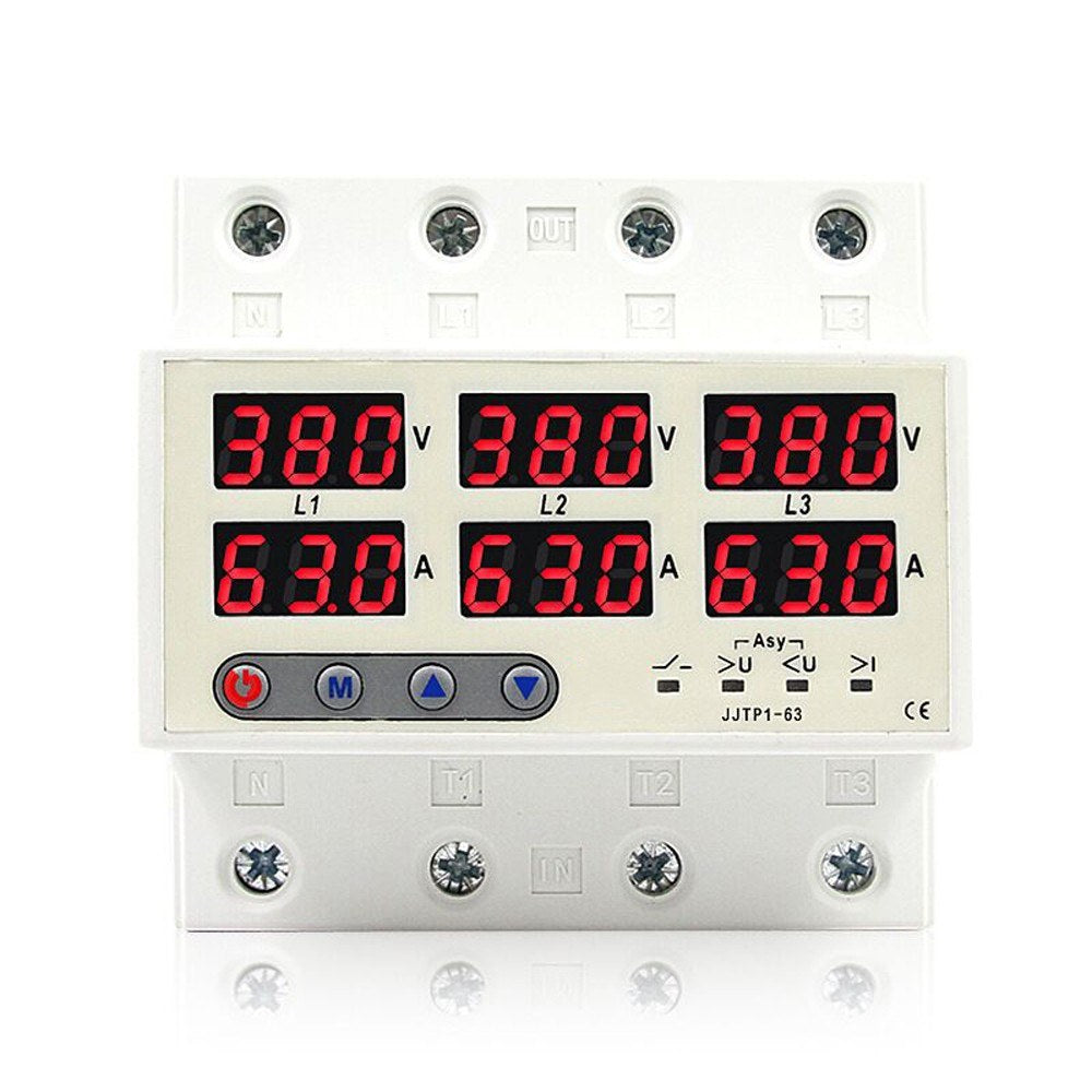 LCD Display Automatic Circuit Breaker with Overvoltage, Undervoltage, Current Limiting, Phase Loss Protection, and Reclosure Switch
