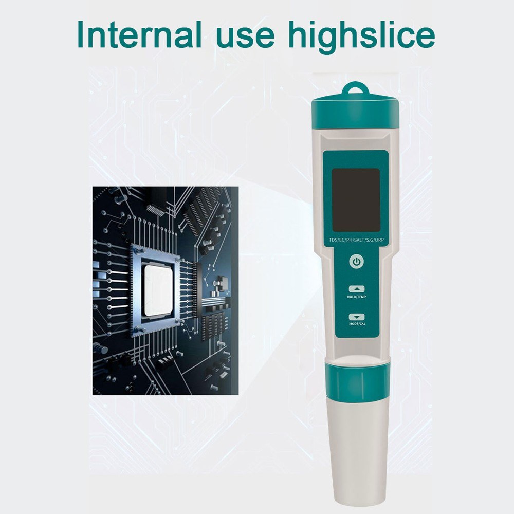 Portable 7-in-1 Digital Water Quality Tester Pen: PH, TDS, EC, Salinity, ORP, S.G, Temperature Measurement