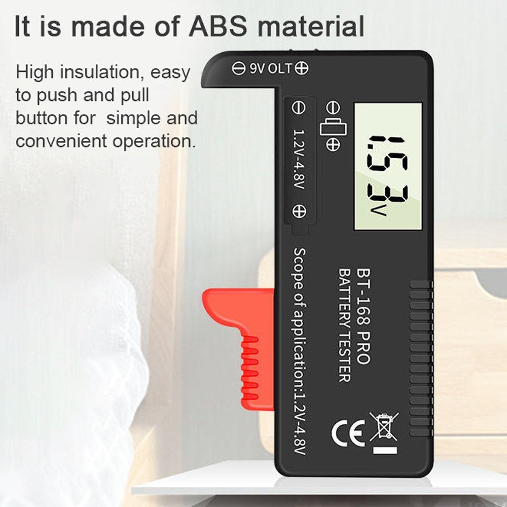 Portable 168 PRO Digital Battery Tester with Universal Capacity Indicator Display