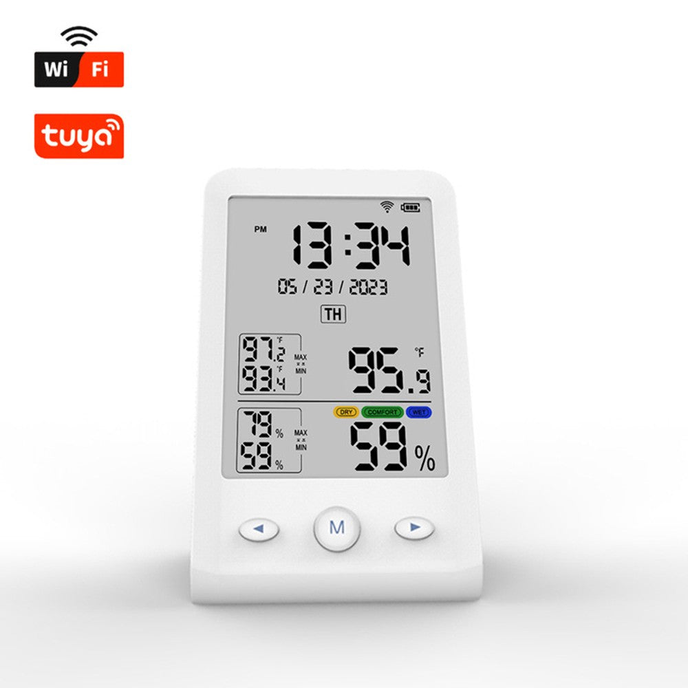 Tuya WiFi USB Rechargeable Temperature & Humidity Monitor for Home, Office, Baby Room Hygrothermograph