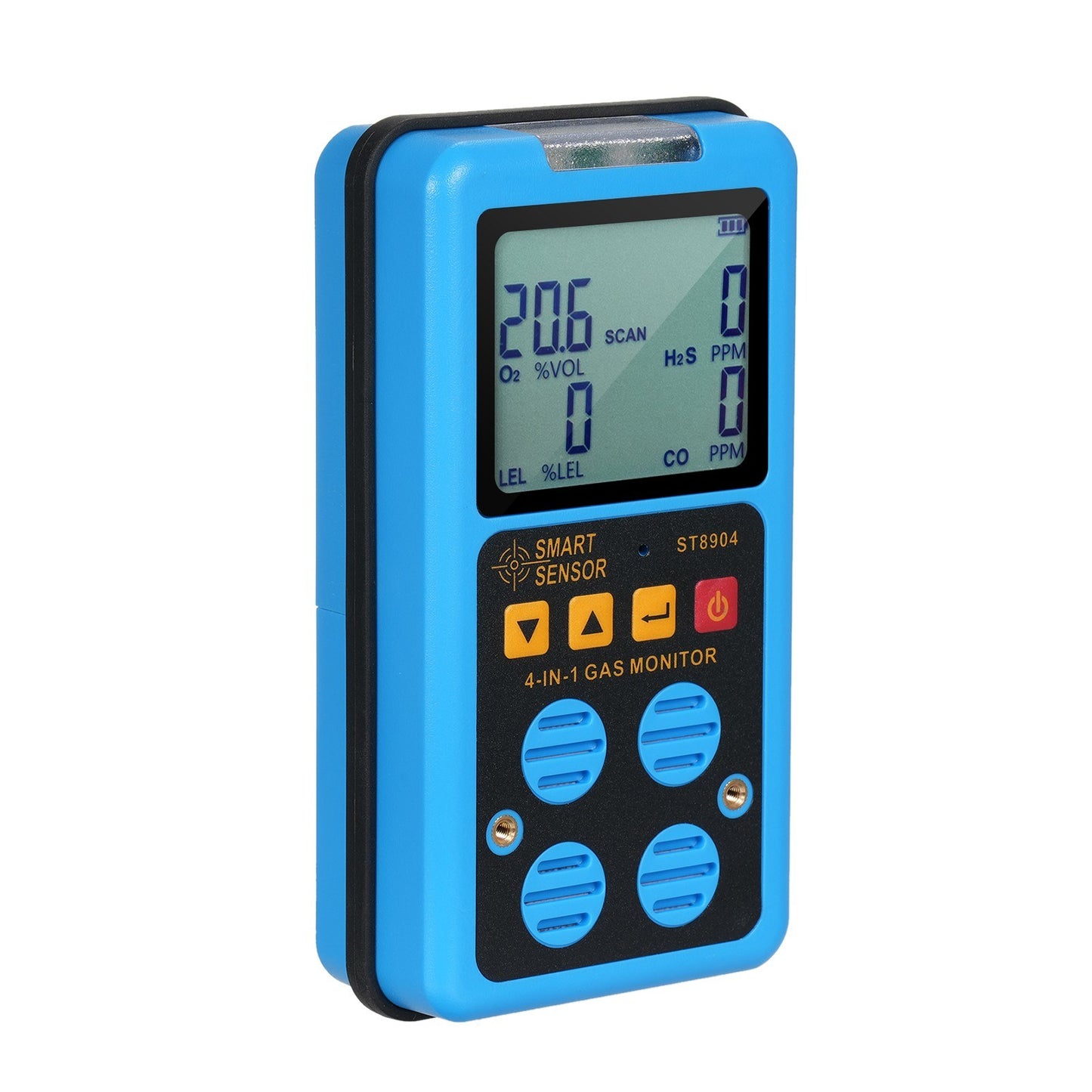 SMART SENSOR 4-in-1 Rechargeable Gas Detector - Portable H₂S, O₂, CO, LEL Monitor with LCD Display & Alarm
