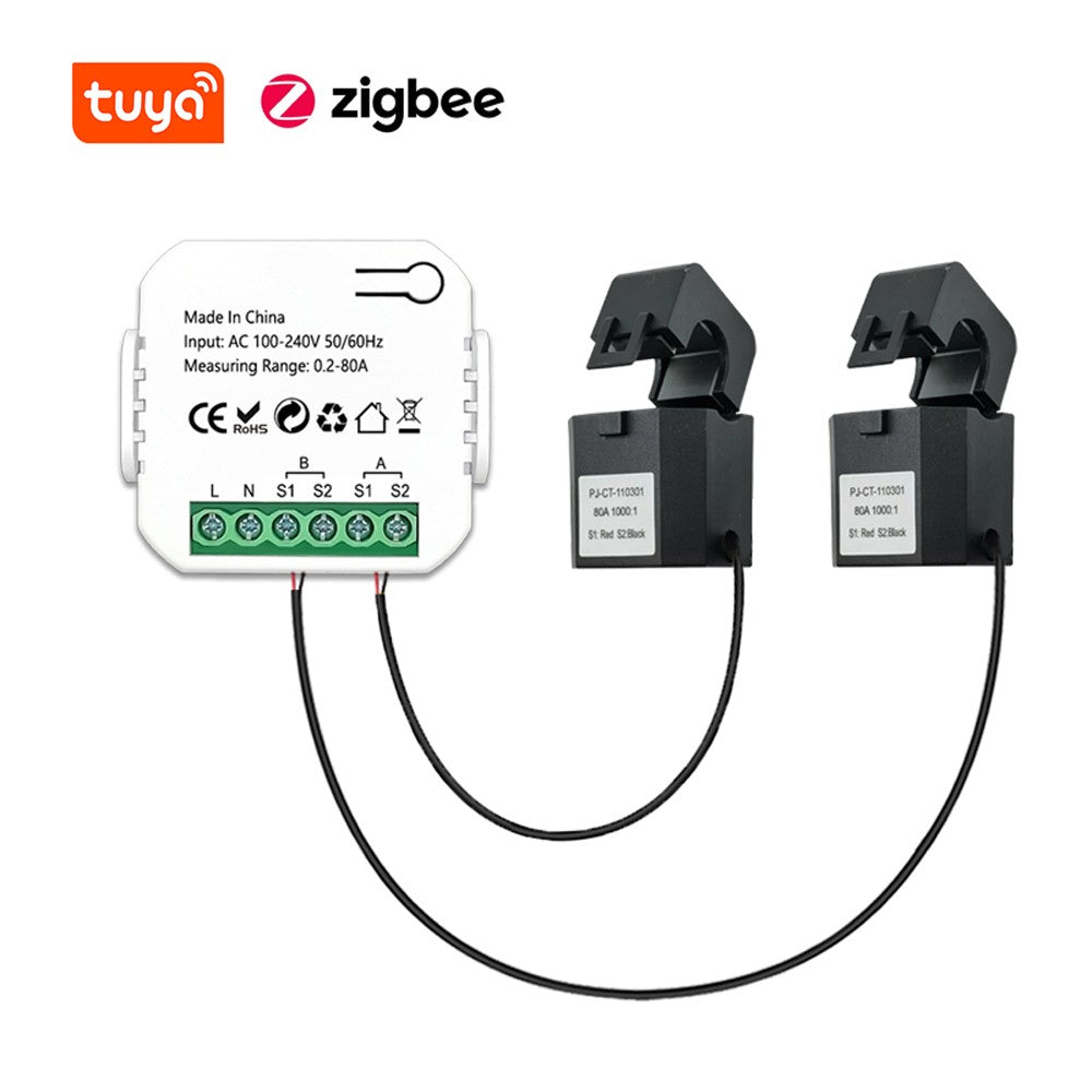 Tuya ZigBee Solar PV Energy Meter: Bidirectional Monitoring & Mobile App Control with CT