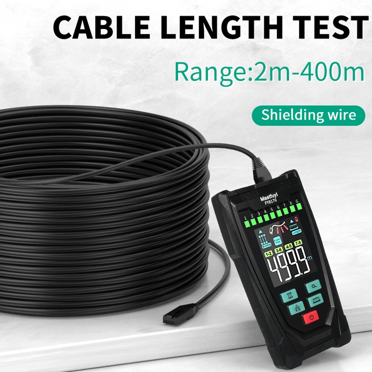 Mastfuyi FY8176 Portable Ethernet Cable Tester with 2.5 Color Screen