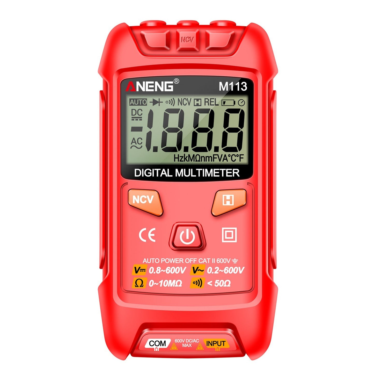 ANENG M113 Intelligent Mini Digital Multimeter - 1999 Counts, Auto Ranging, NCV, Data Hold, AC/DC Voltage & Resistance Tester