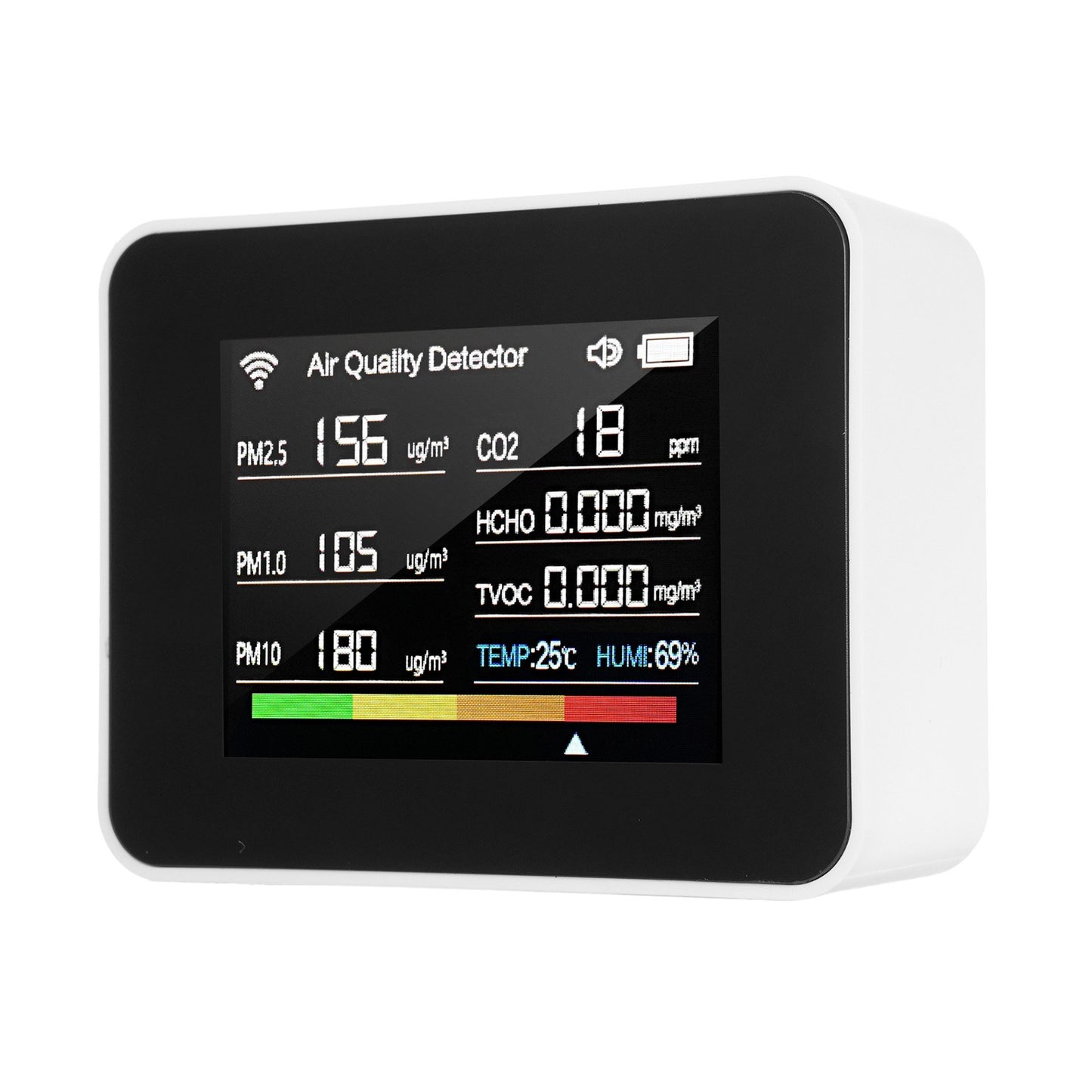 Tuya 13-in-1 WiFi Indoor Air Quality Monitor: CO₂, TVOC, HCHO, PM2.5, PM1.0, PM10, Humidity & Temperature Detector with Alarm & Timer for Home, Office, School, Hotel