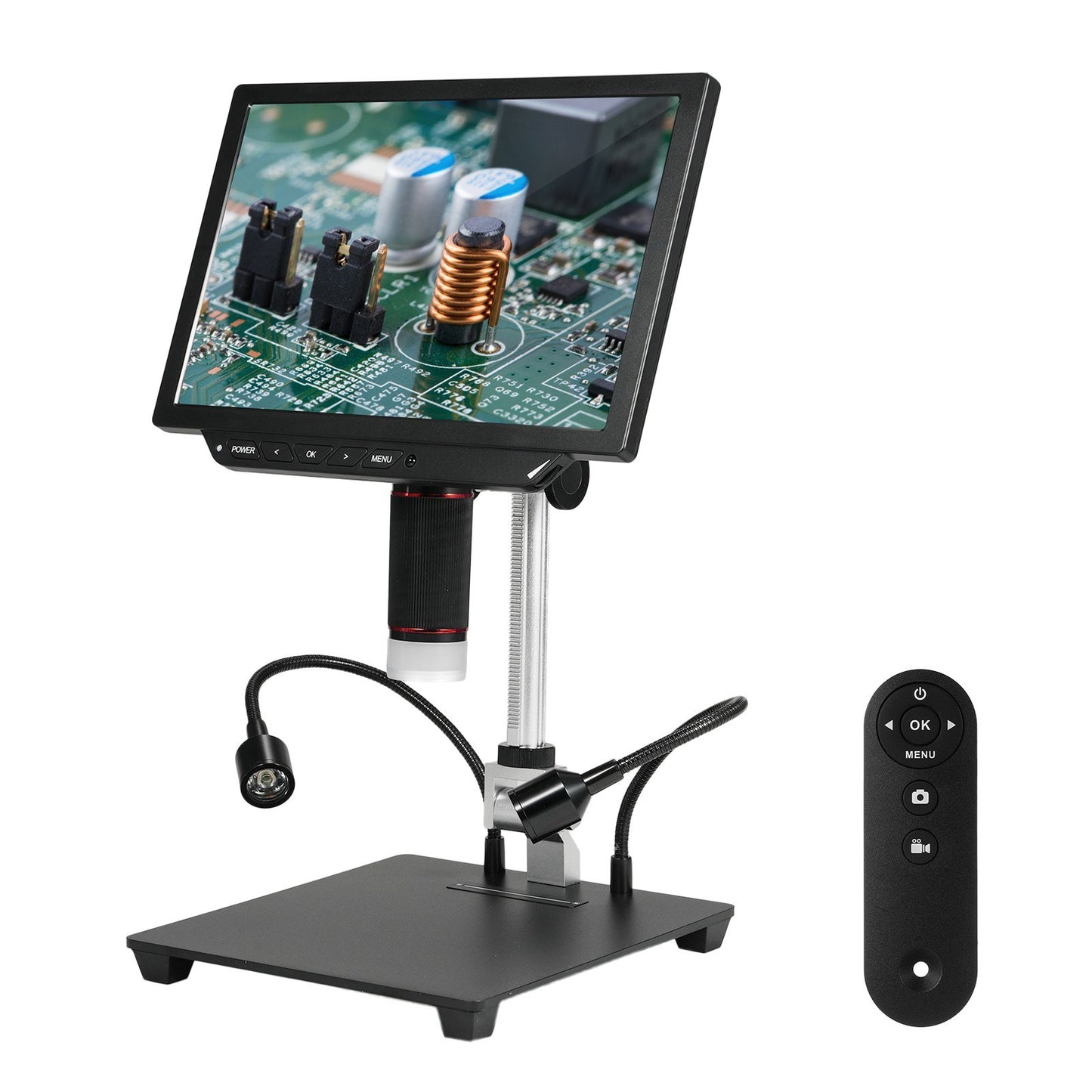 8 4K HD Video Microscope with 13MP Camera, Anti-glare IPS Screen, 1X-8X Zoom, USB for Android/iOS, Ideal for Soldering & Coin Collection