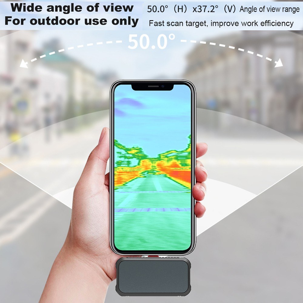 HT-203U Mobile Thermal Imager, 256x192 Pixels, -20℃ to 550℃, 25Hz Infrared Camera with Enhanced Details, 8 Color Palettes, 3 Languages