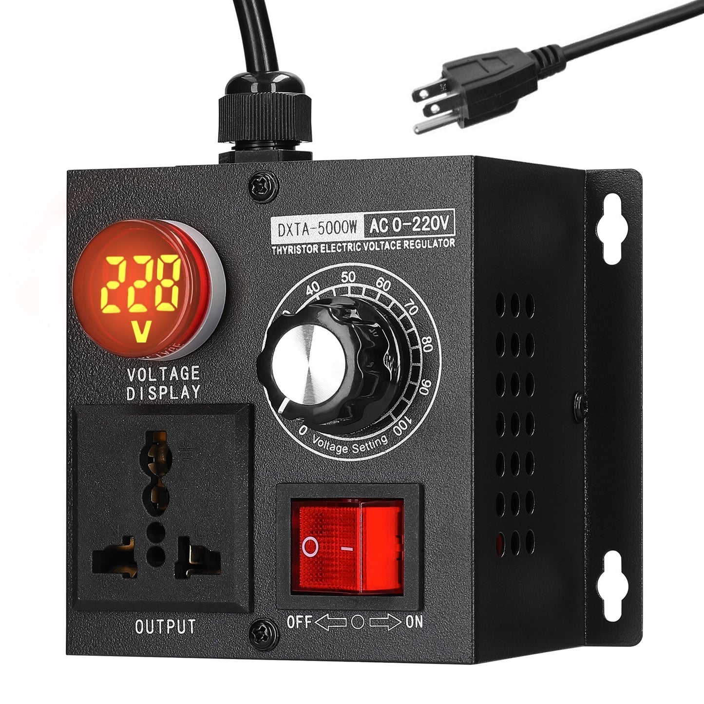 5000W AC220V Stepless Voltage Regulator: Portable Variable Single-Phase Controller for Temperature, Speed, and Light Adjustment