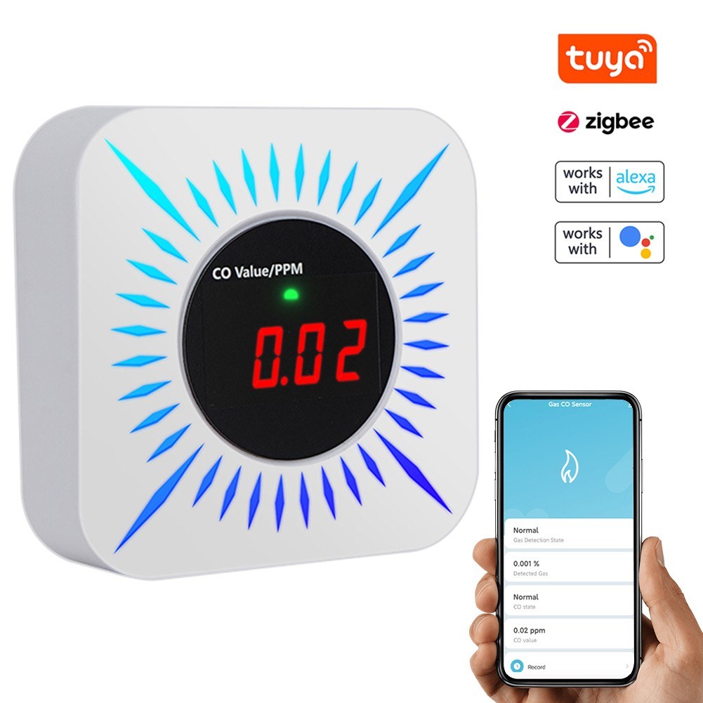 Portable Tuya WiFi Gas Leak Detector: Carbon Monoxide & Combustible Gases Tester