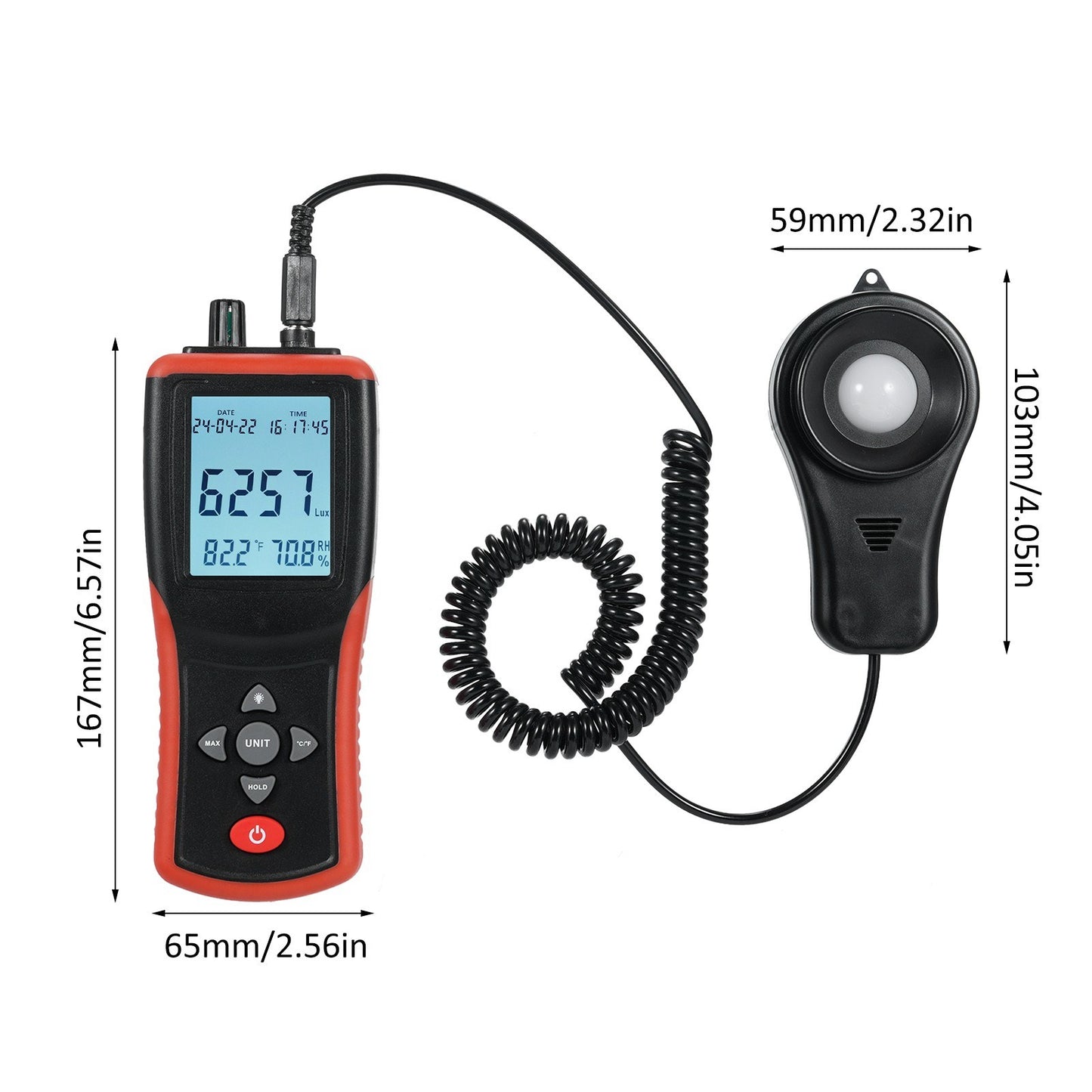 Digital Lux Meter TL-603: 400,000 Lux LCD Pocket Light Meter & Photometer