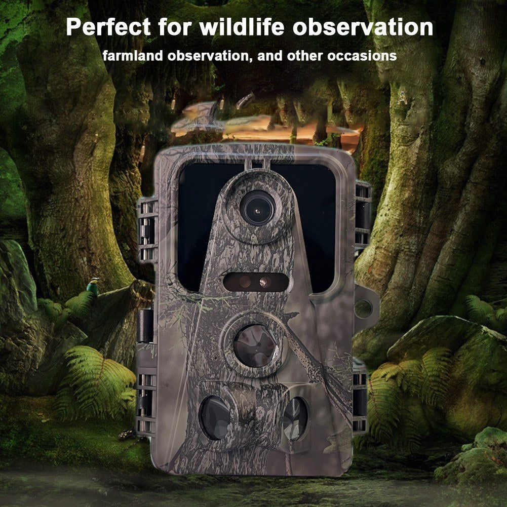 16MP 1080P Trail Camera with 120° Wide Angle, Night Vision, IP66 Waterproof, 2.0 IPS Display, Fast 0.8s Trigger, Infrared Tracking, 3 PIR Lenses, 42 LEDs, Supports 32GB
