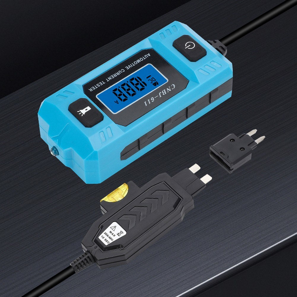 Automotive Fuse Current Tester & Car Leakage Analyzer with Blue Backlight LCD Display & Front Illumination - CNBJ-611