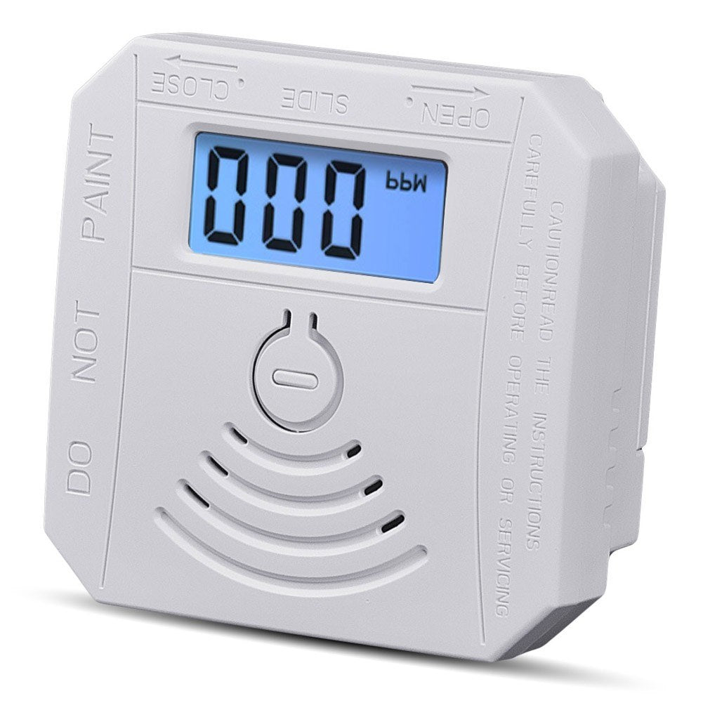 Carbon Monoxide Electrochemical Sensor Detector with 3-Digit LCD, Sound & Light Alarm, LED Indicator, Self-Test, Low Battery Alert, & Memory Functions