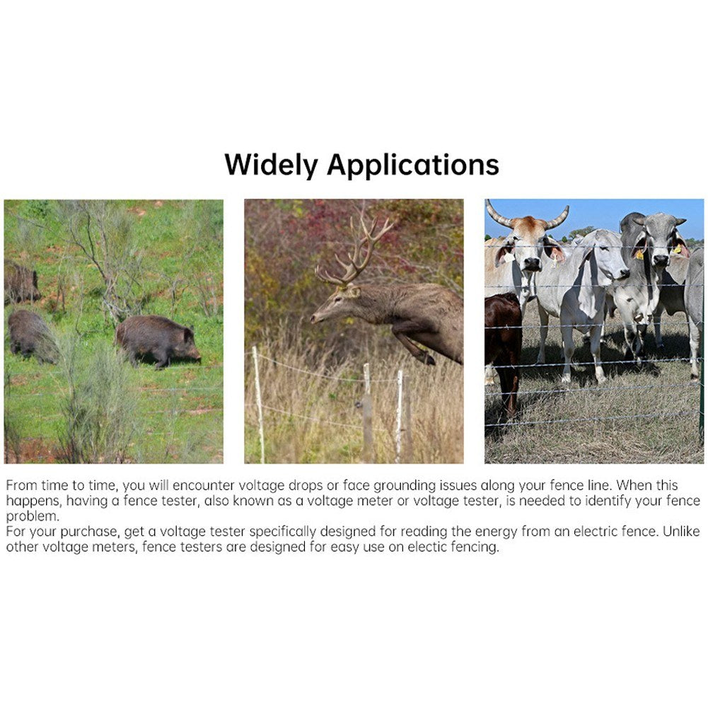 Electric Fence Tester FT-891: 700-8000V Pulse Voltage Detector for Horse, Dairy, Wildlife, and Livestock Fencing