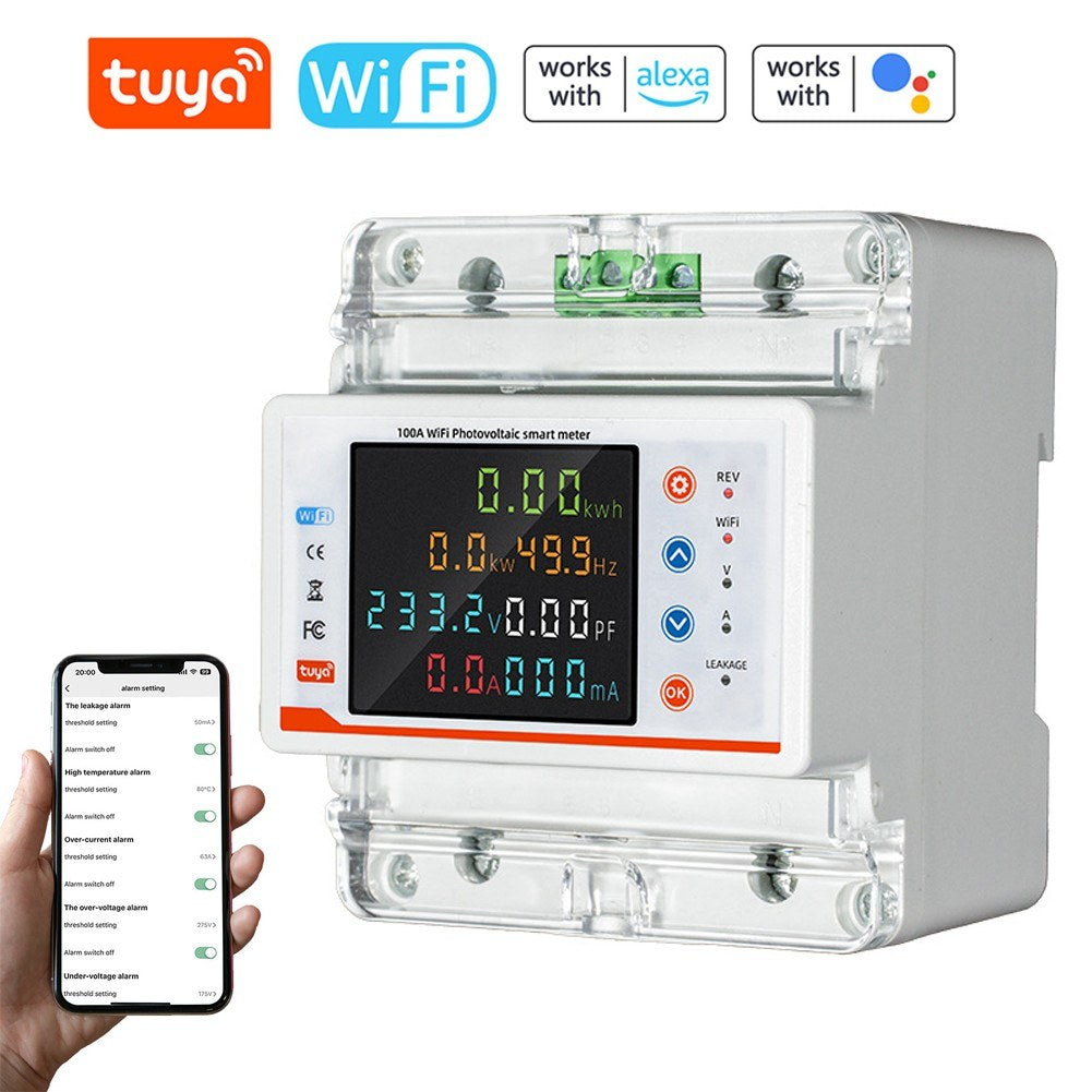 Tuya Smart WiFi Circuit Breaker with Metering, Reclosure, Timing, and Voice Control via Alexa/Google Assistant