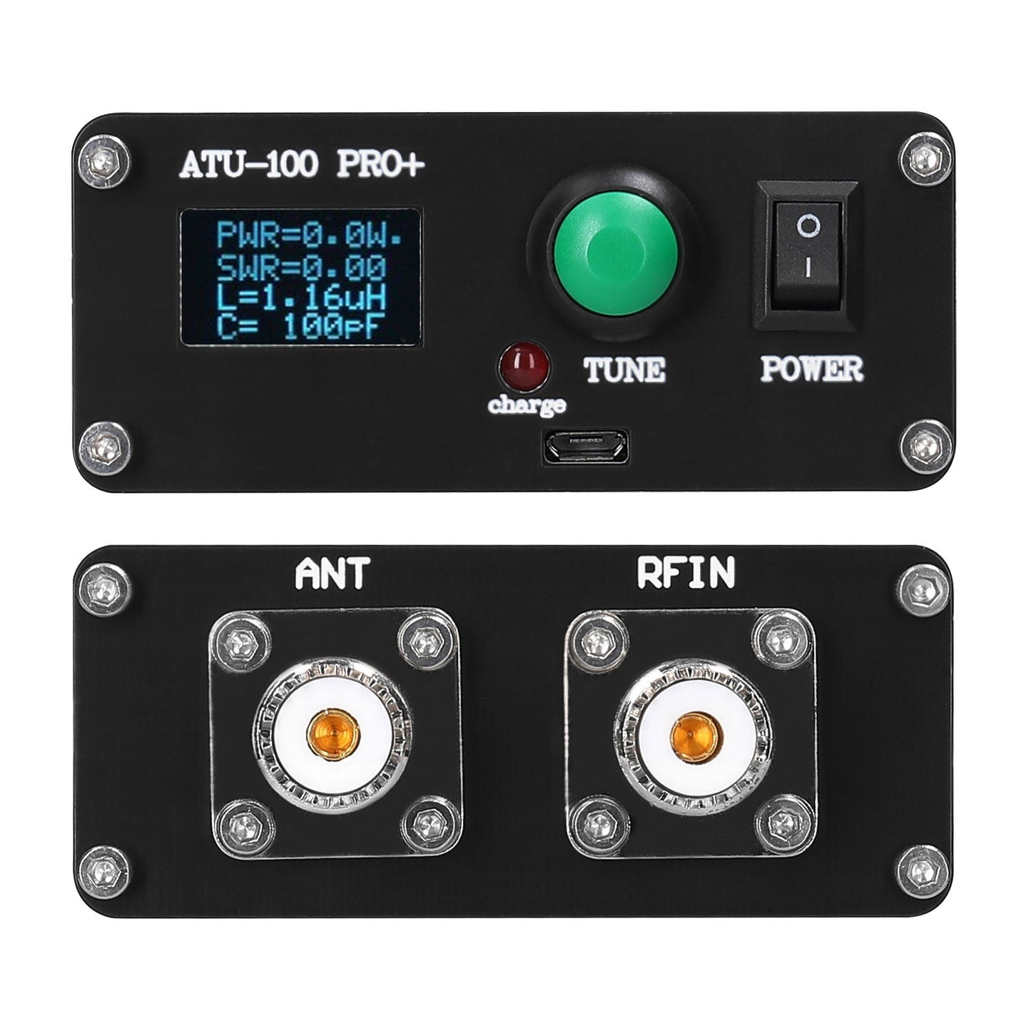 Portable Automatic Antenna Tuner 1.8-55MHz with 0.96-inch OLED Display