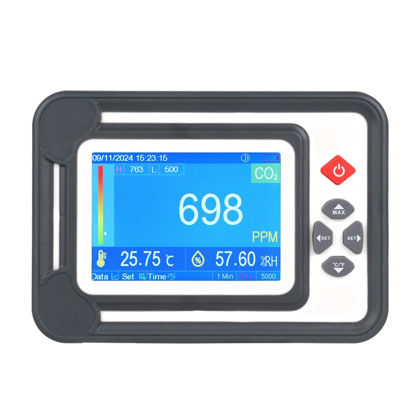 3-in-1 Carbon Monoxide and CO2 Meter with Digital Display, Gas Analyzer, 9999PPM CO2 Detection, Temperature & Humidity Sensor