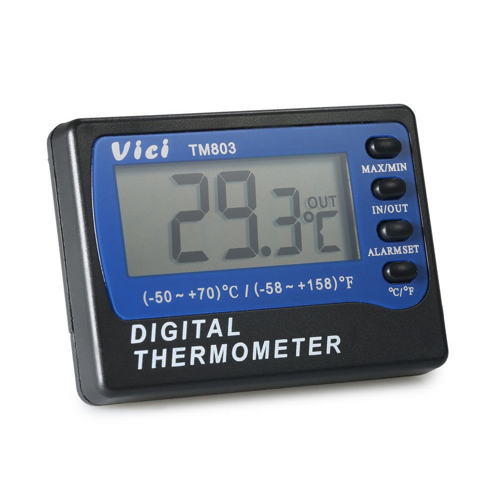 Vici Mini LCD Digital Thermometer: Celsius/Fahrenheit for Fridge/Freezer with Probe & Max/Min Display