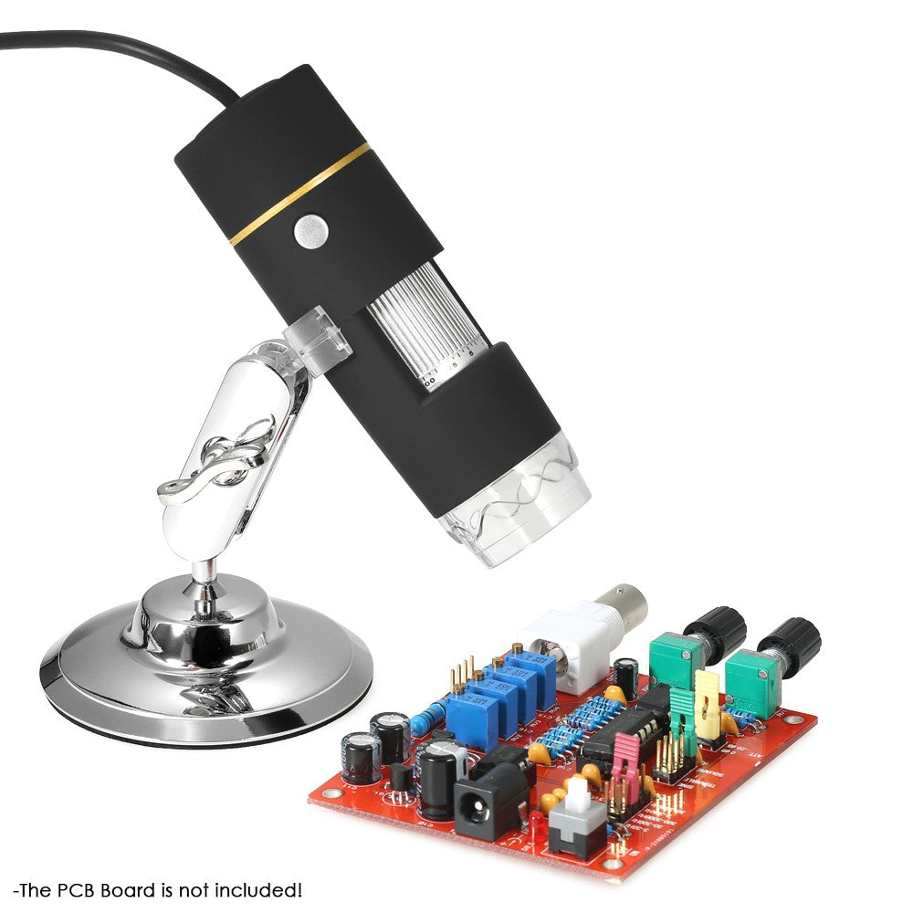 USB Digital Microscope, 1000X Magnification, OTG Endoscope, 8-LED Light with Stand