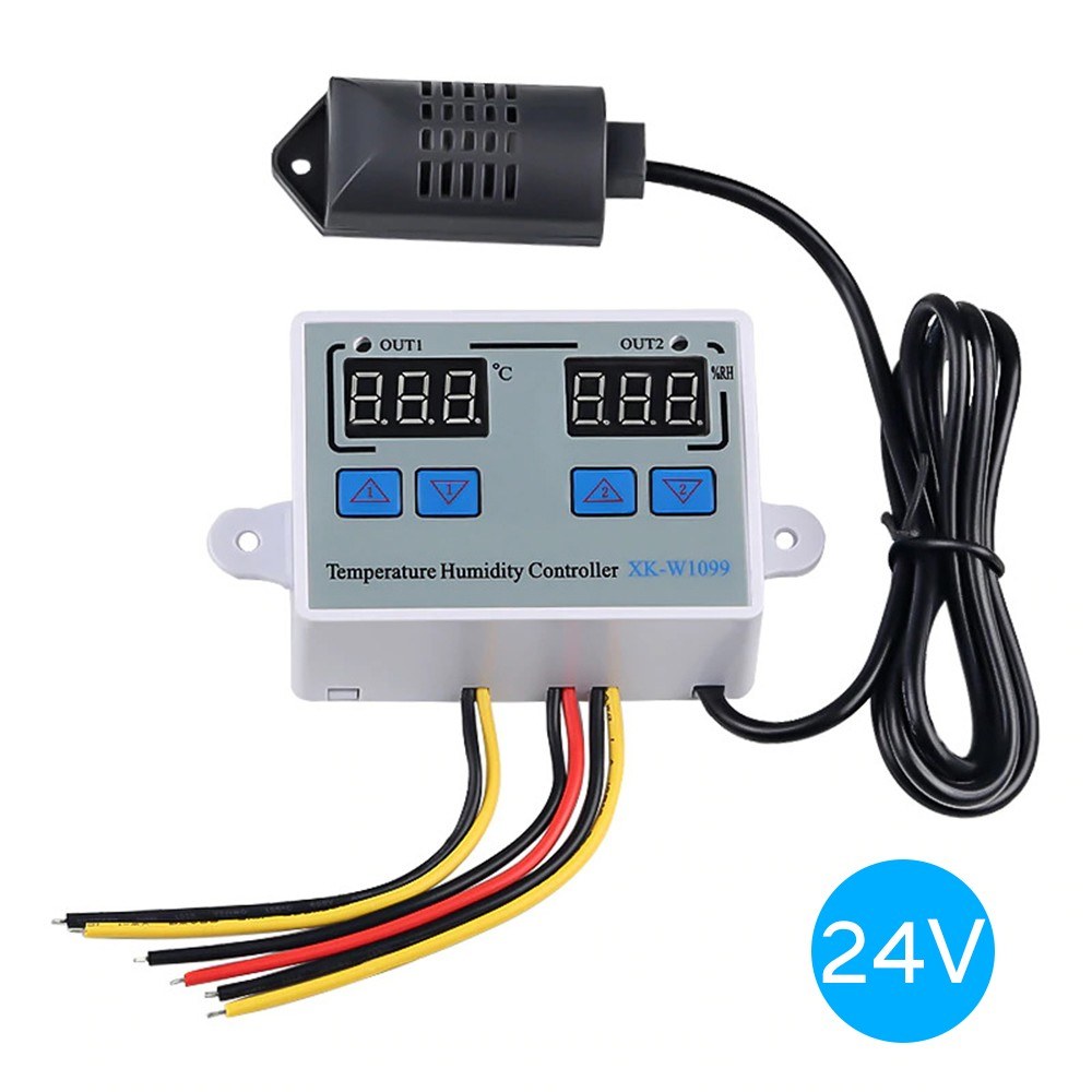 XK-W1099 Dual Digital Temp & Humidity Controller for Home Fridge - Thermostat & Humidistat (AC110-220V)