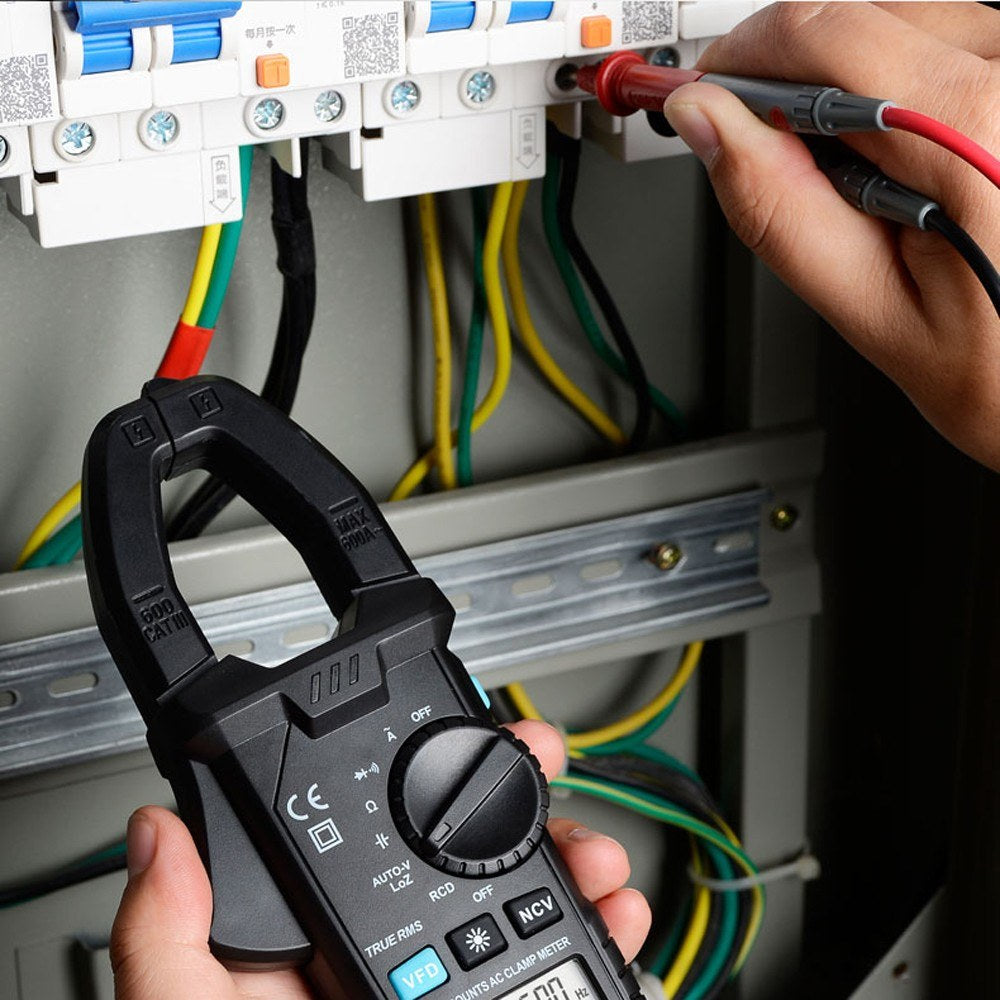 MESTEK 600A Clamp Meter Digital Multimeter - AC/DC Voltage, Capacitance, NCV Tester with Backlight & Data Hold