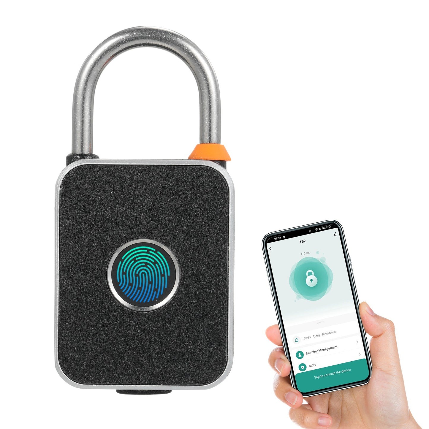 Biometric Fingerprint Padlock: Keyless, Waterproof, USB Charged for Gym, Luggage, Bikes, Backpacks, Fence