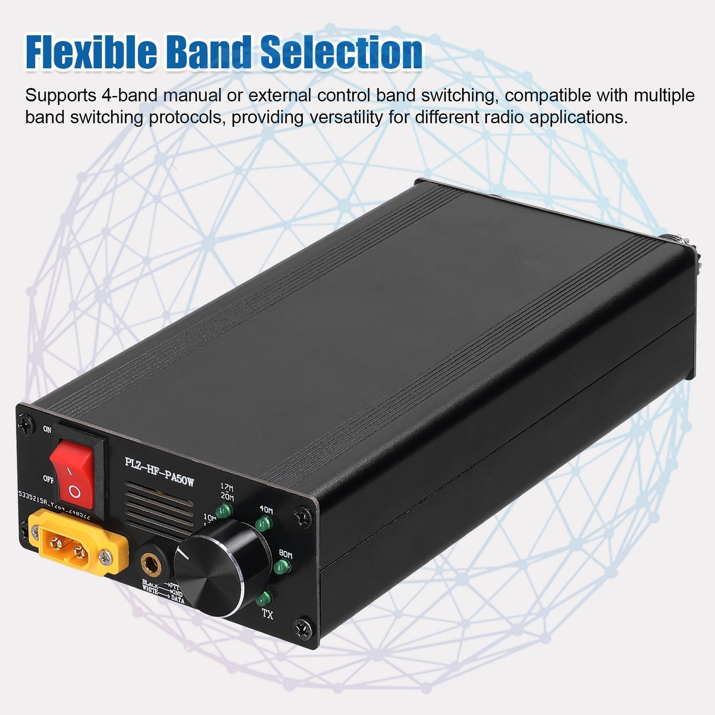 50W Shortwave Power Amplifier - Portable, 4-Gear LPF, Auto Transmit/Receive, Multi-Protocol Compatible