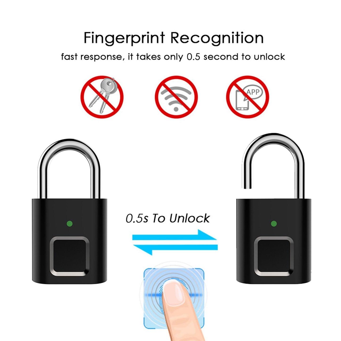 Smart Biometric Fingerprint Padlock