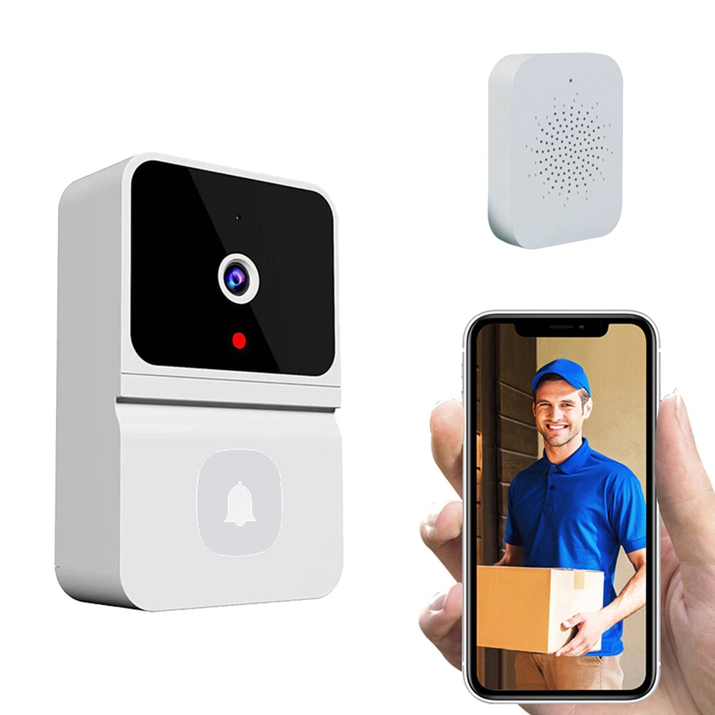 Smart Wireless Video Doorbell - 450P Night Vision, 2-Way Audio, Battery Powered, Cloud Storage, Tuya App Control