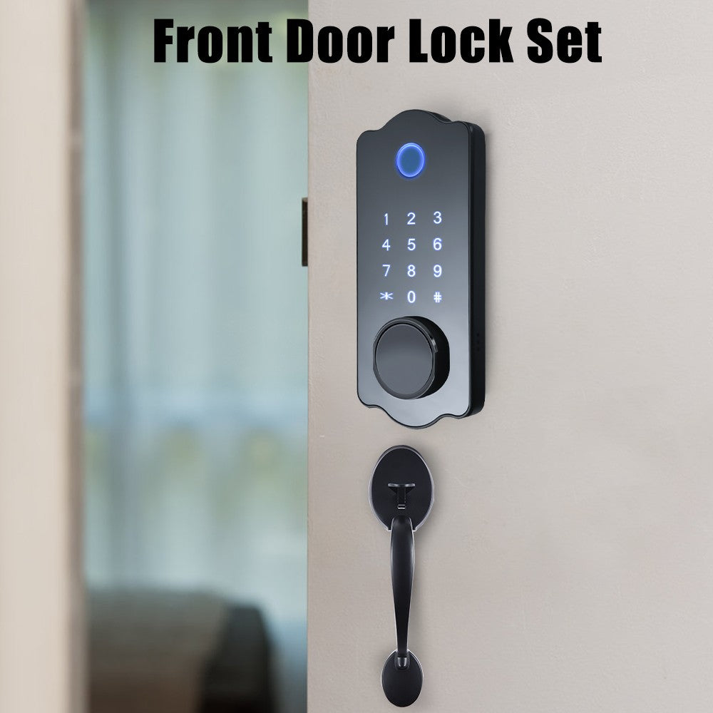 5-in-1 Keyless Smart Door Lock: Waterproof, Auto-Lock, TTlock App, Fingerprint, Code, IC Card Unlock