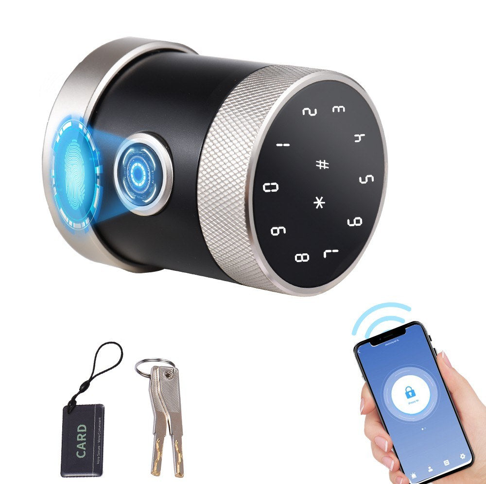 Smart Door Lock 5-in-1 Keyless Entry Biometric Knob with Keypad, BT Tuya App, Fingerprint, IC Card & Mechanical Key for Home, Apartment, Hotel, Office