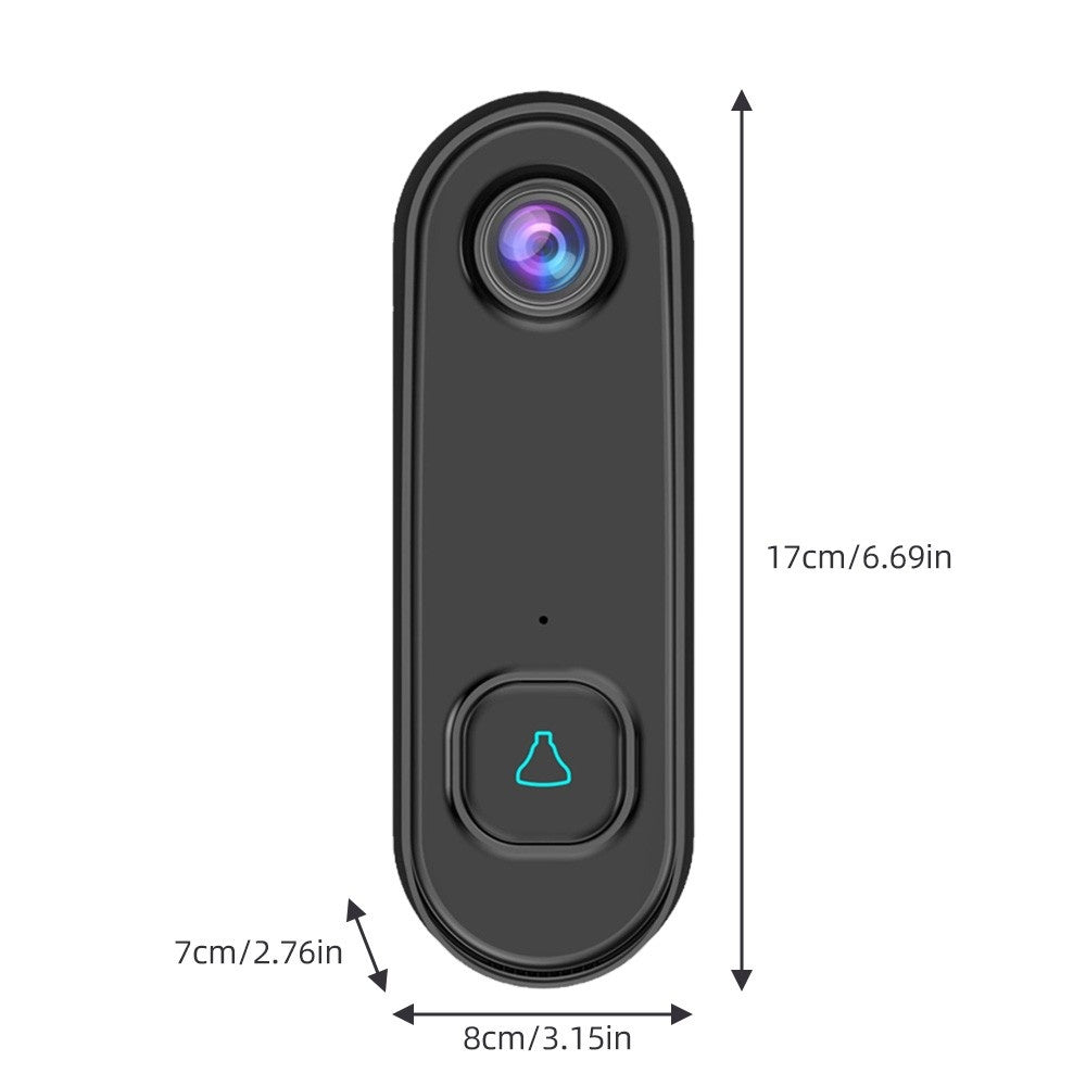 1080P HD Wireless Video Doorbell with Two-Way Audio, PIR Motion Detection, Night Vision, IP55 Weatherproof, 2.4GHz WiFi, Battery Operated, Tuya App Control - Smart Doorbell Camera
