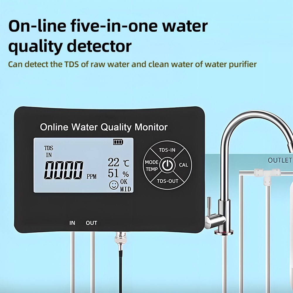 5-in-1 Digital PH Meter for Water - Easy Calibration, EC/TDS/PH/Temperature/Humidity Tester with Sensors & Storage Box for Drinking Water, Pool, Aquarium