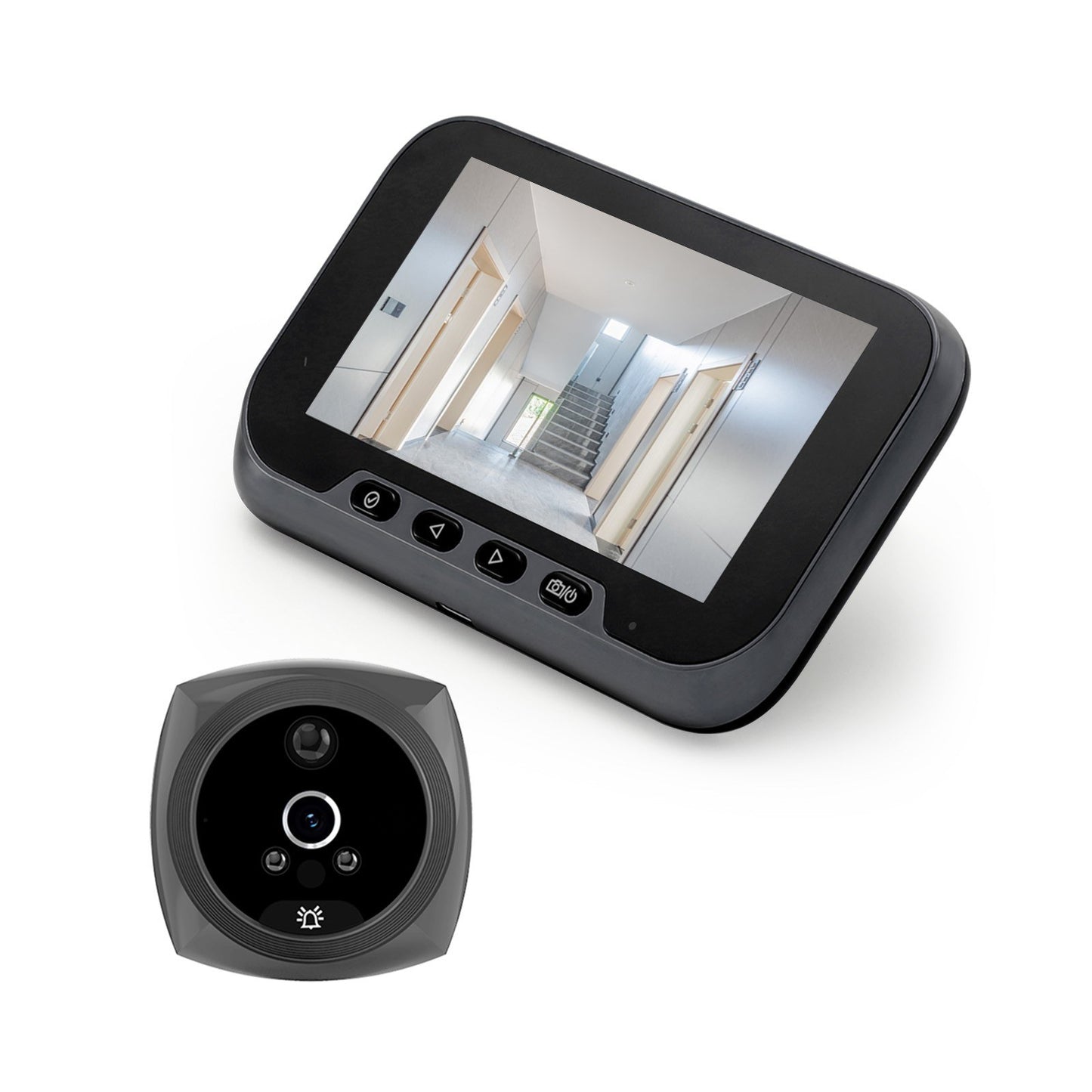 2MP Smart Peephole Camera Doorbell with 4.5-inch LCD for Apartment Security