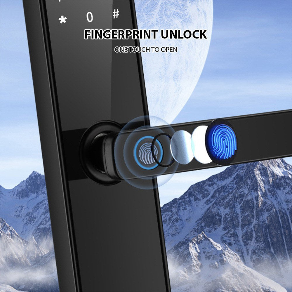 WiFi Smart Keyless Door Lock with Biometric, Card, Key Access & Tuya App Control
