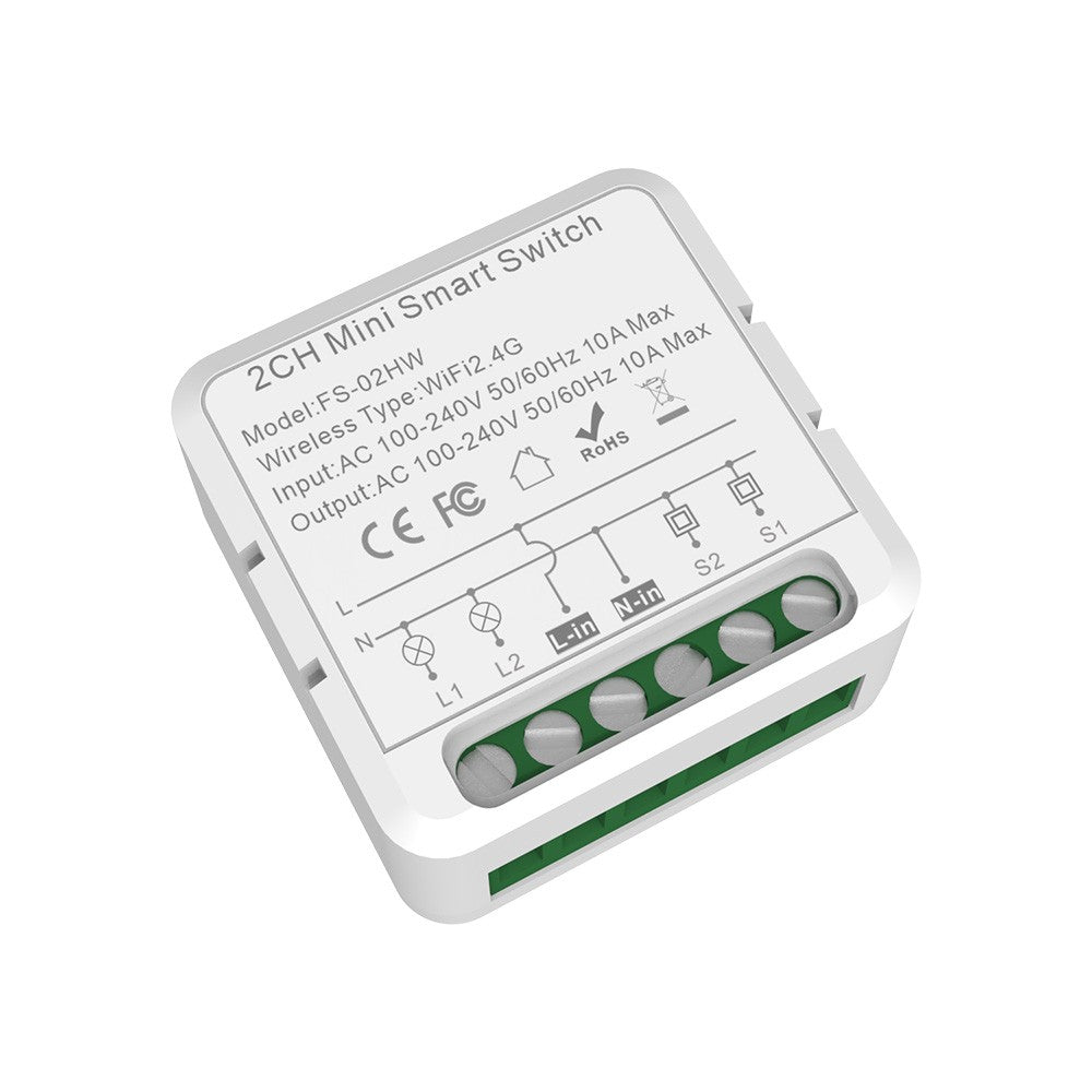 4 Pack 16A WiFi Smart Switch Relay Module - Dual Control, Voice & App Controlled, Tuya Compatible with Countdown & Group Features
