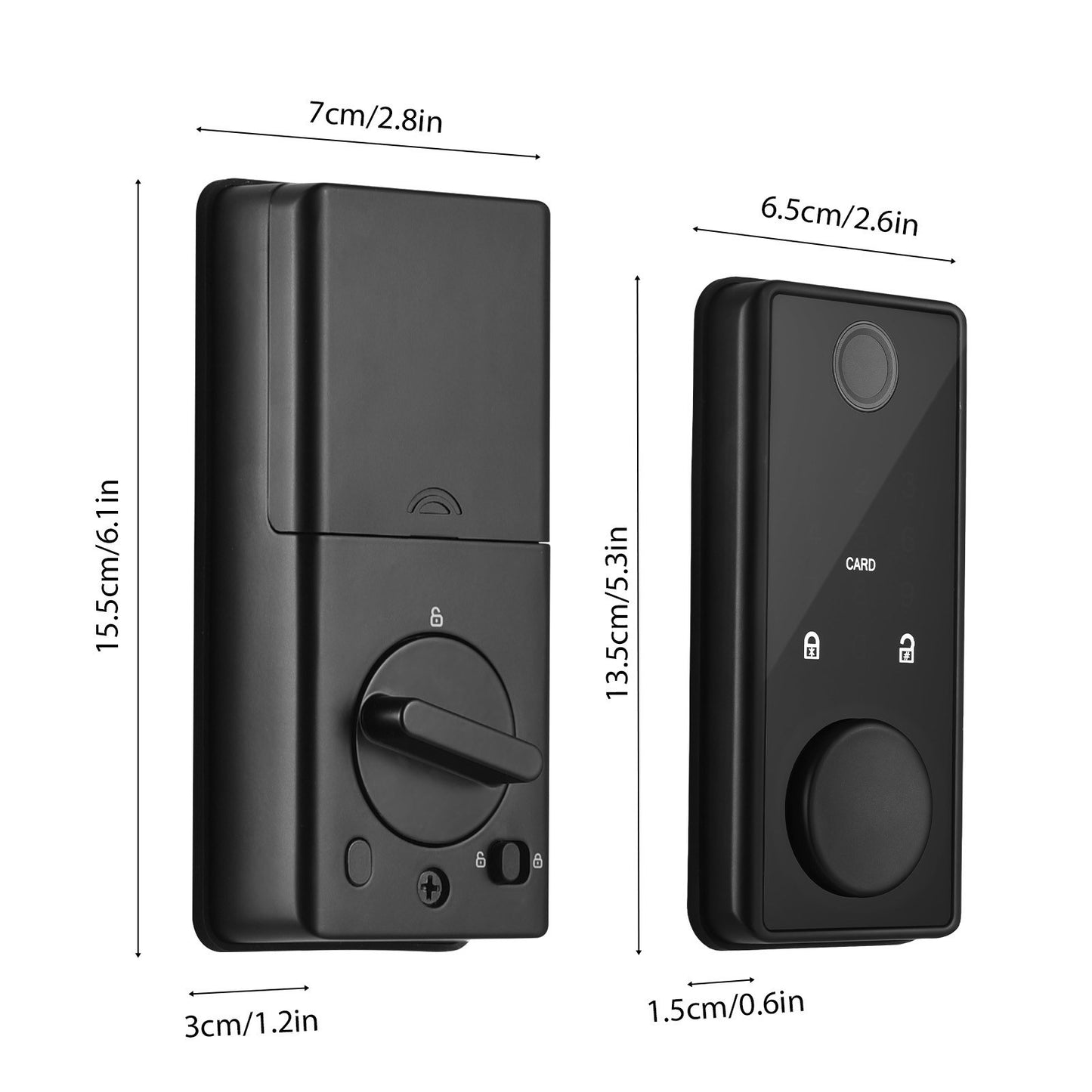 Smart BT Keyless Entry Door Lock - 5 Unlock Methods: Fingerprint, Password, RFID Card, Mechanical Key - Aluminum Alloy for 35-60mm Doors, Office/Home/Bedroom