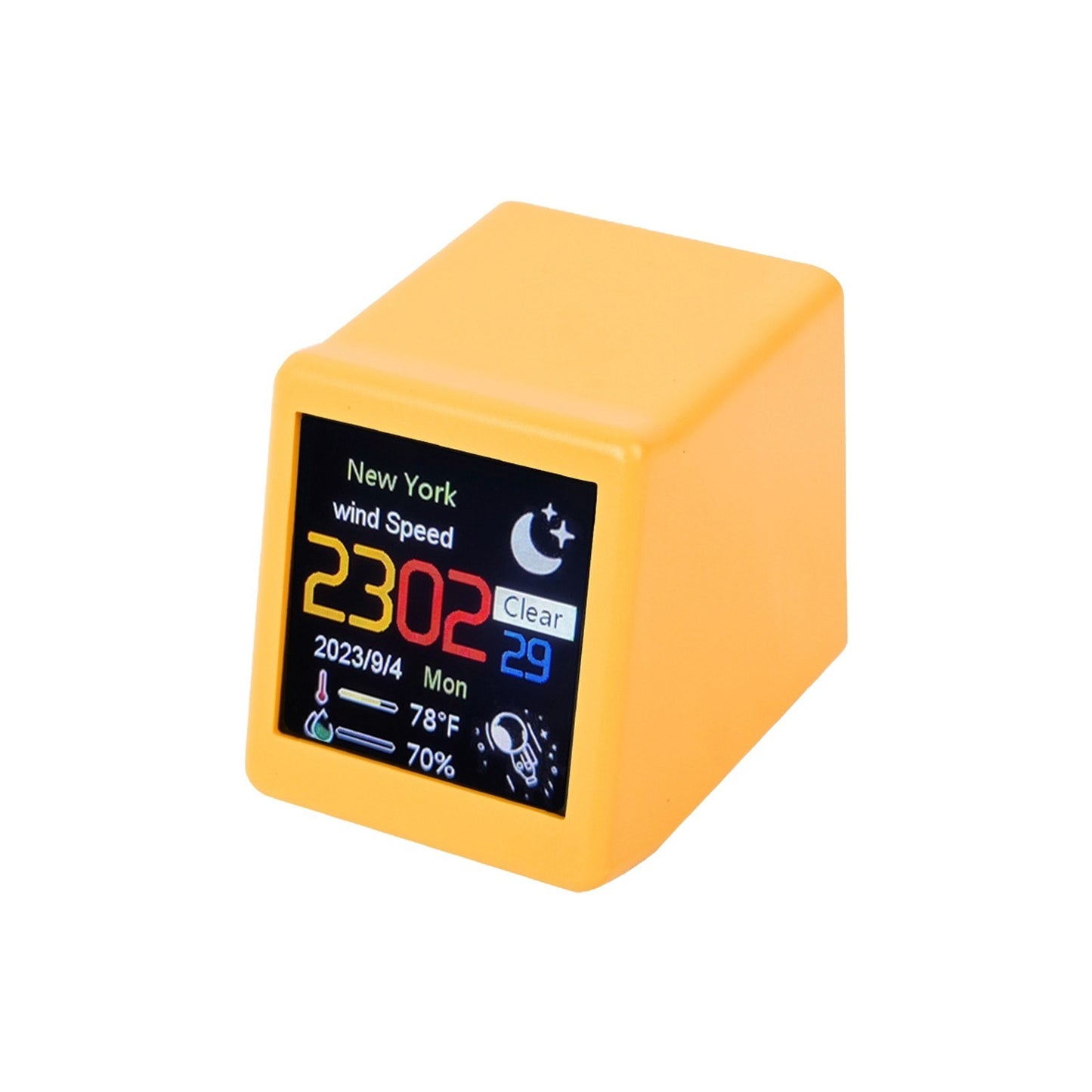 Smart WiFi Weather Station: Touchscreen Clock, Thermometer & Hygrometer with GIF Animation for Home, Office, Bedroom & Travel