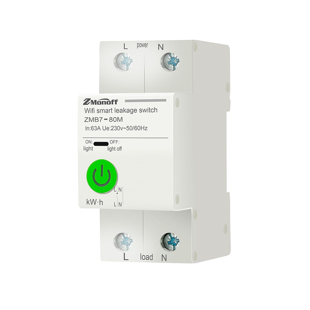 2P WiFi Smart Circuit Breaker with Tuya App - Remote Control, Electricity Statistics, Leakage, Overvoltage & Undervoltage Protection for Smart Home