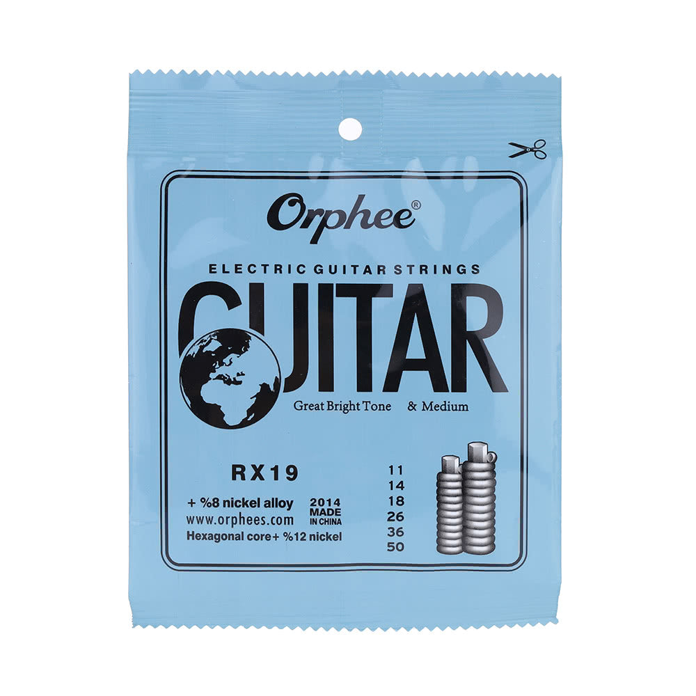 Orphee RX19 Electric Guitar Strings (.011-.050) Nickel Alloy Medium Tension - 6 Pack