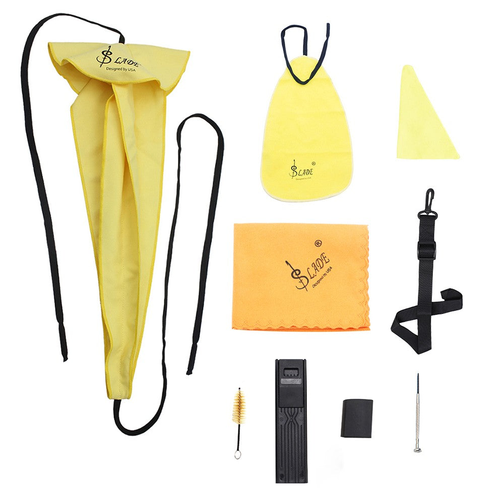 LADE 10-in-1 Saxophone Care Kit: Cork Grease, Thumb Rest, Reed Case, Mouthpiece Brush, Screwdriver, Cleaning Cloth