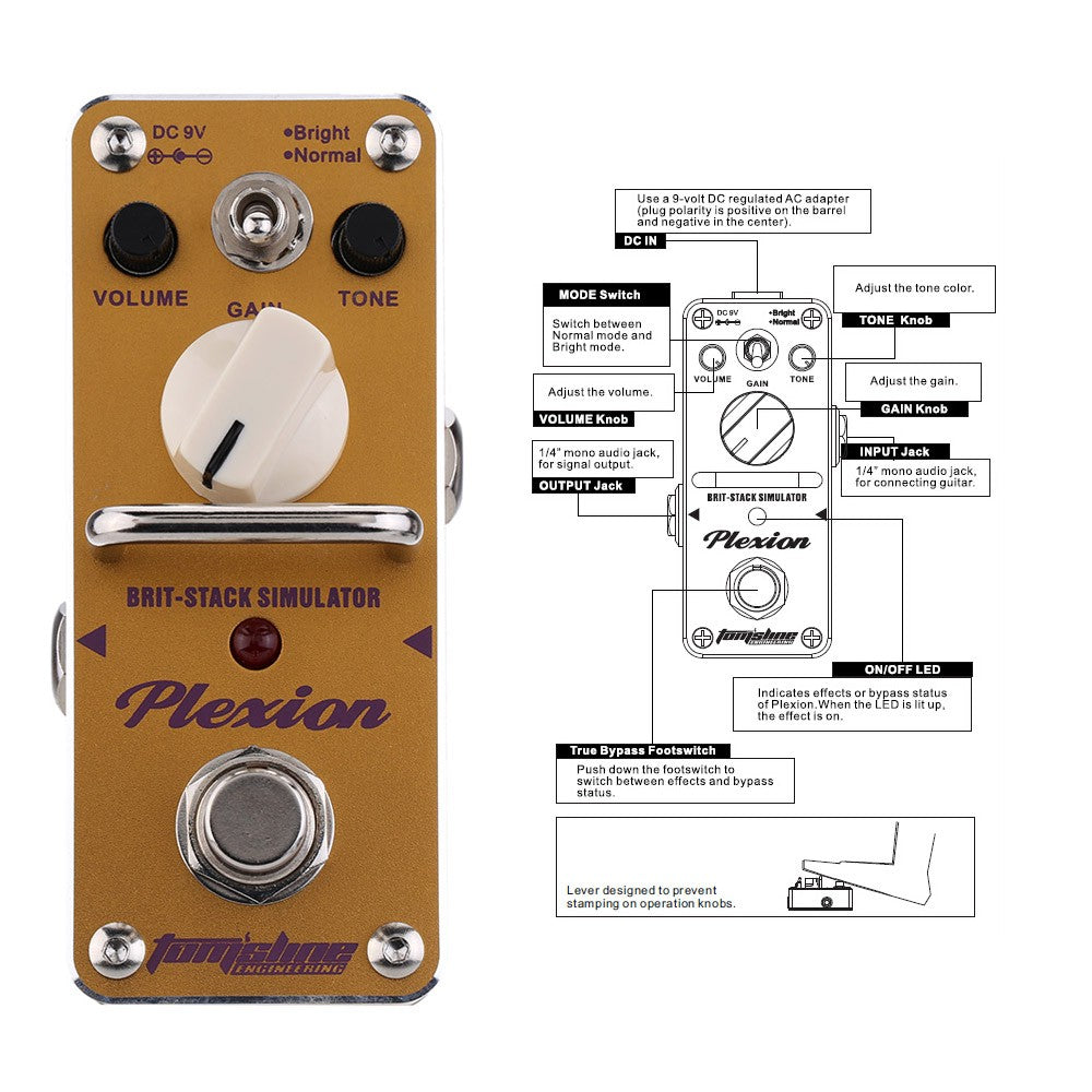 AROMA APN-3 Plexion British Stack Simulator Electric Guitar Effects Pedal
