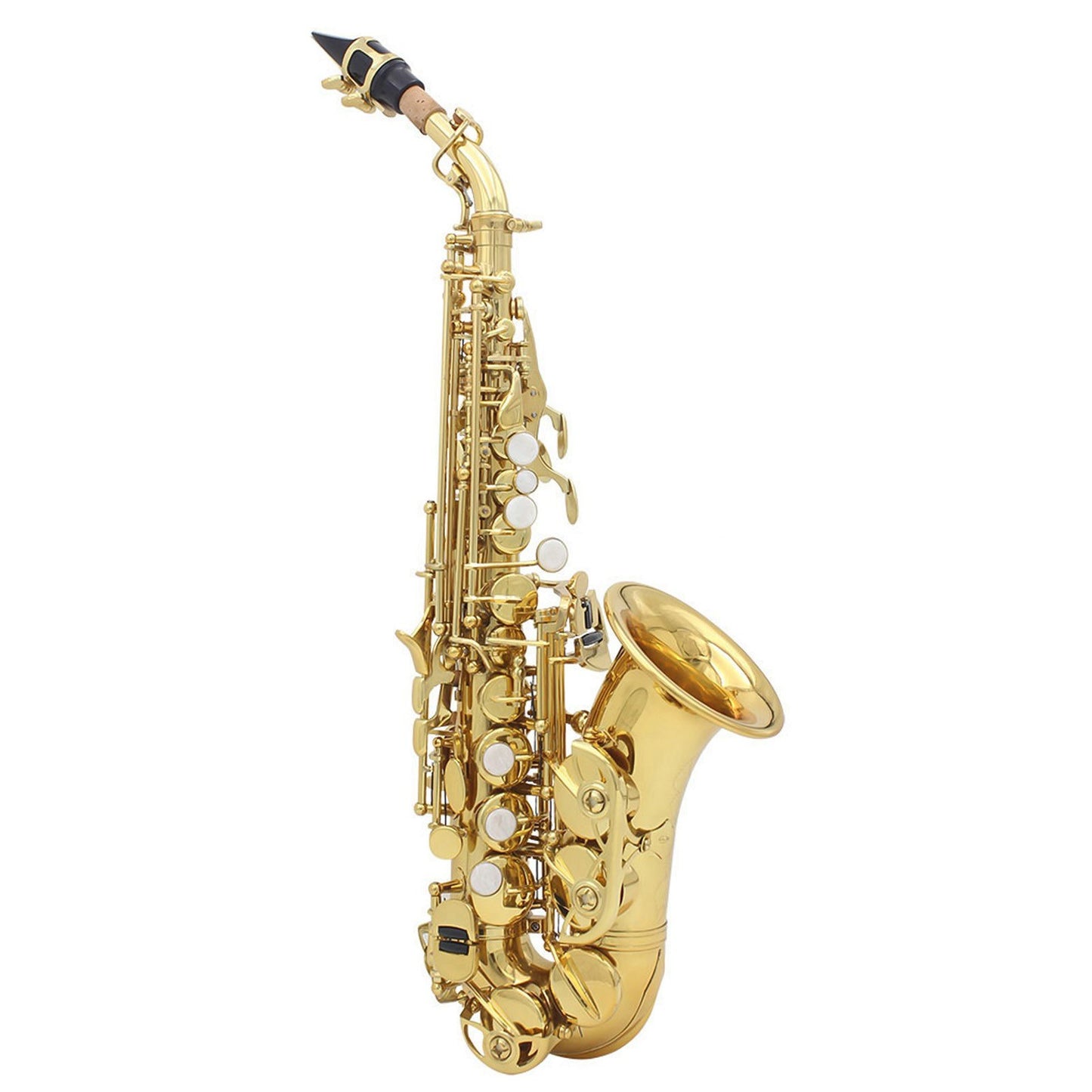 LADE Brass Bb Soprano Saxophone with Golden Carve Pattern